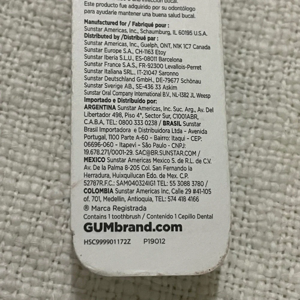 GUM Manual Toothbrush Yellow Silver Ergonomic Handle Sunstar HSC999901172Z New